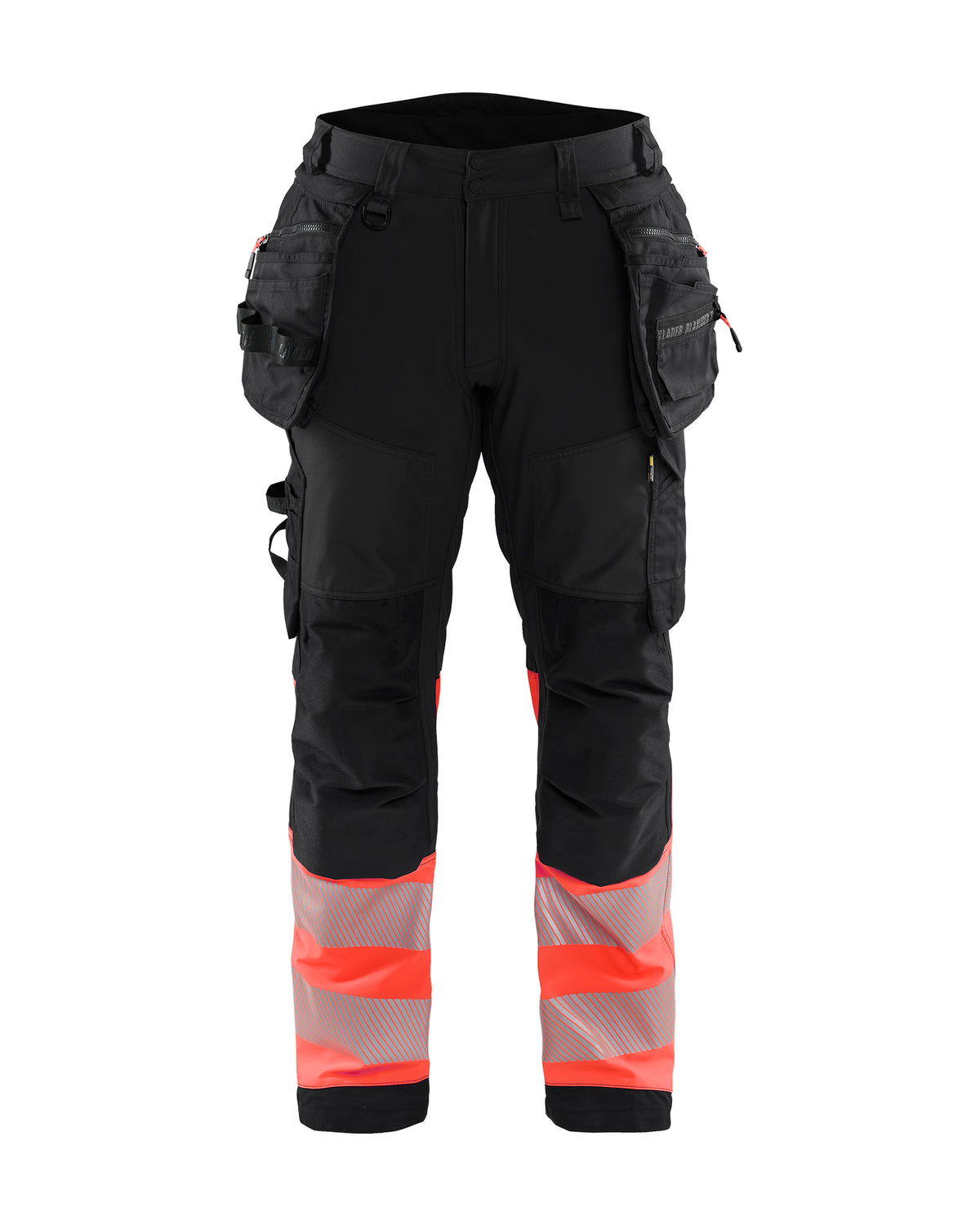 Werkbroek High-Visibility 1821 - Zwart/High Vis Rood