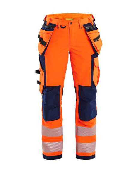 High-Visibility Werkbroek Dames 7197 - High Vis Oranje/Marineblauw