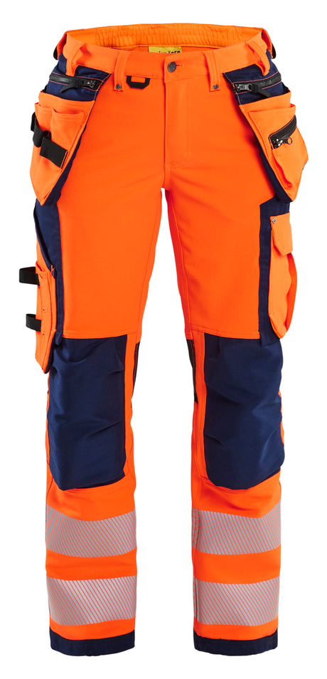 High-Visibility Werkbroek Dames 7197 - High Vis Oranje/Marineblauw