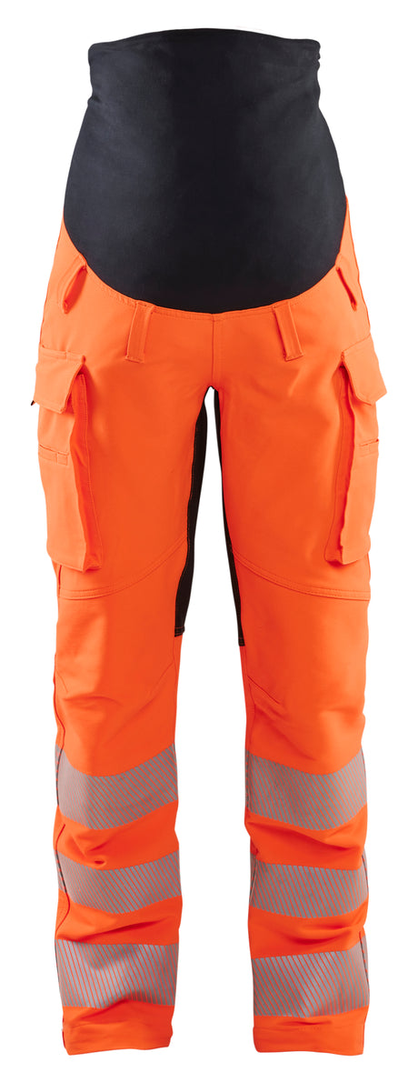 High-Visibility Zwangerschapsbroek Dames 7100 - High Vis Oranje/Zwart