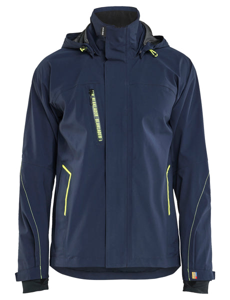Shell Jack Stretch 4483 - Donker marineblauw/High Vis Geel