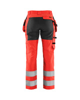 Werkbroek High-Visibility Dames 7163 - High Vis Rood/Zwart