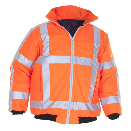 Hydrowear Hydrowear OLDHAM Pilotjack RWS Tomato Pilotjack Capuchon in kraag met ritssluiting Vaste stepvoering en afritsbare mouwen 2 steekzakken met klep Binnenzak 170 grams(+/- 10gr) Oranje / S,Oranje / M,Oranje / L,Oranje / XL,Oranje / 2XL,Oranje / 3XL