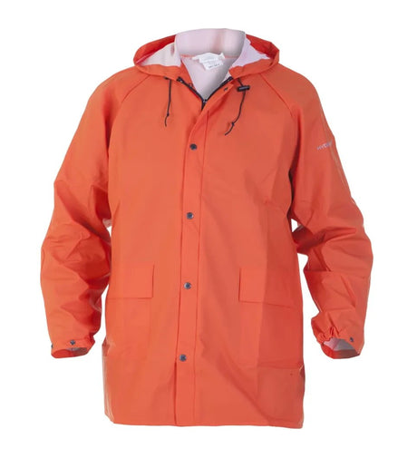 Hydrowear Hydrowear SELSEY Regenjas Tomato Regenjas 85cm Ritssluiting met drukknopen Verstelbare elastische mouwen met drukknopen 2 voorzakken met klep Vaste capuchon Okselventilatie 170 grams(+/- 10gr) oranje / s,oranje / m,oranje / l,oranje / xl,oranje / 2xl,oranje / 3xl