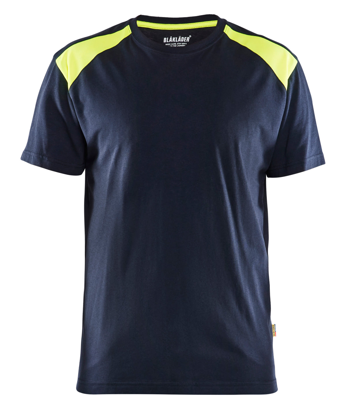 T-shirt Industrie 3379 - Donker marineblauw/High Vis Geel