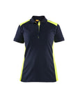 Poloshirt Dames 3390 - Donker marineblauw/High Vis Geel