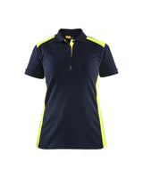 Poloshirt Dames 3390 - Donker marineblauw/High Vis Geel
