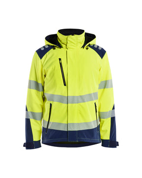 High-Visibility Softshell Winterjas 4400 - High Vis Geel/Marineblauw