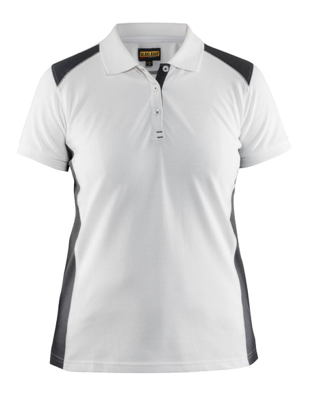 Poloshirt Dames 3390 - Wit/Donkergrijs