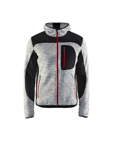 Gebreid Vest 4930 - Grijs mêlee/Zwart