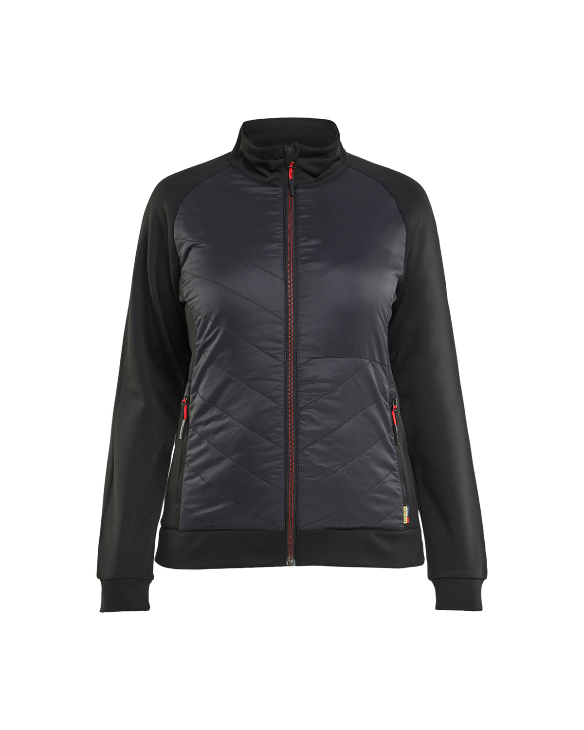 Hybride Sweatshirt met Rits Dames 3419 - Zwart/Rood