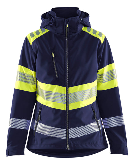 High-Visibility Softshell Jack Dames 4404 - Marine/High Vis Geel