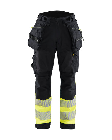 Werkbroek High-Visibility Dames 7114 - Zwart/High Vis Geel