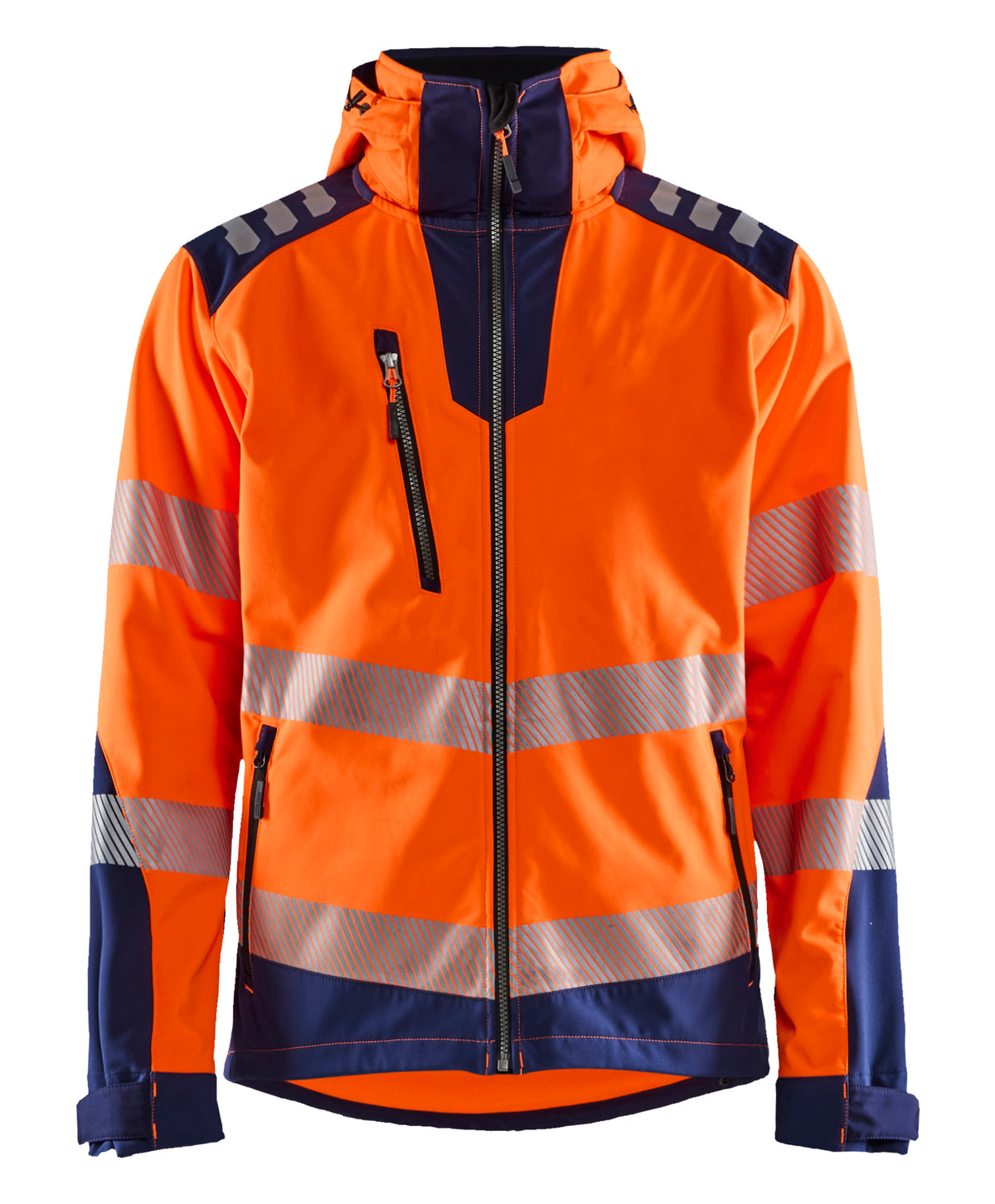 Softshell Jack High-Visibility 4491 - High Vis Oranje/Marineblauw