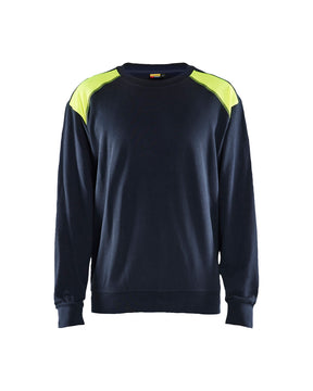 Sweatshirt 3580 - Donker marineblauw/High Vis Geel