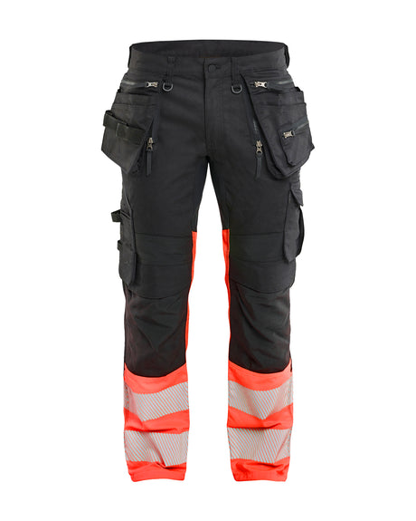 Werkbroek High-Visibility 1130 - Zwart/High Vis Rood