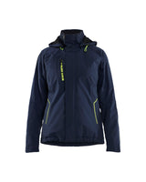 Winterjas Dames 4408 - Donker marineblauw/High Vis Geel