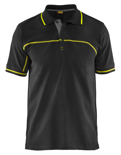 Poloshirt 3389 - Zwart/High Vis Geel