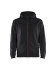 Hooded Sweatshirt met Rits 3363 - Zwart/Rood