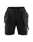Werkshort Dames 7183 - Zwart/Donkergrijs