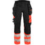 Werkbroek High-Visibility Dames 7025 - Zwart/High Vis Rood