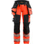 Werkbroek High-Visibility Dames 7022 - High Vis Rood/Zwart