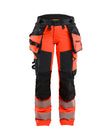 Werkbroek High-Visibility Dames 7022 - High Vis Rood/Zwart