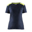 T-shirt Dames 3479 - Donker marineblauw/High Vis Geel