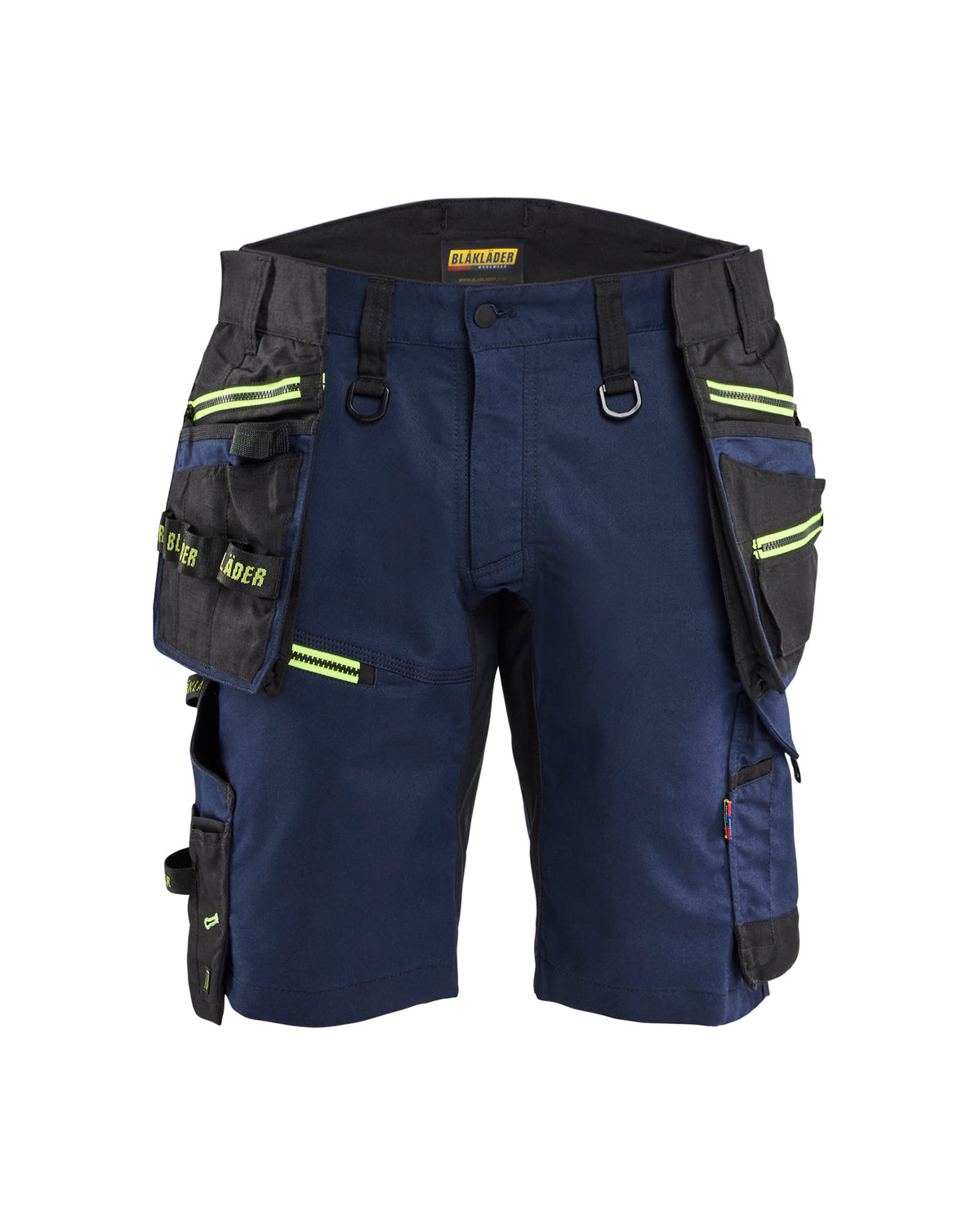 Werkshort STRIKER 1972 - Donker marineblauw/High Vis Geel