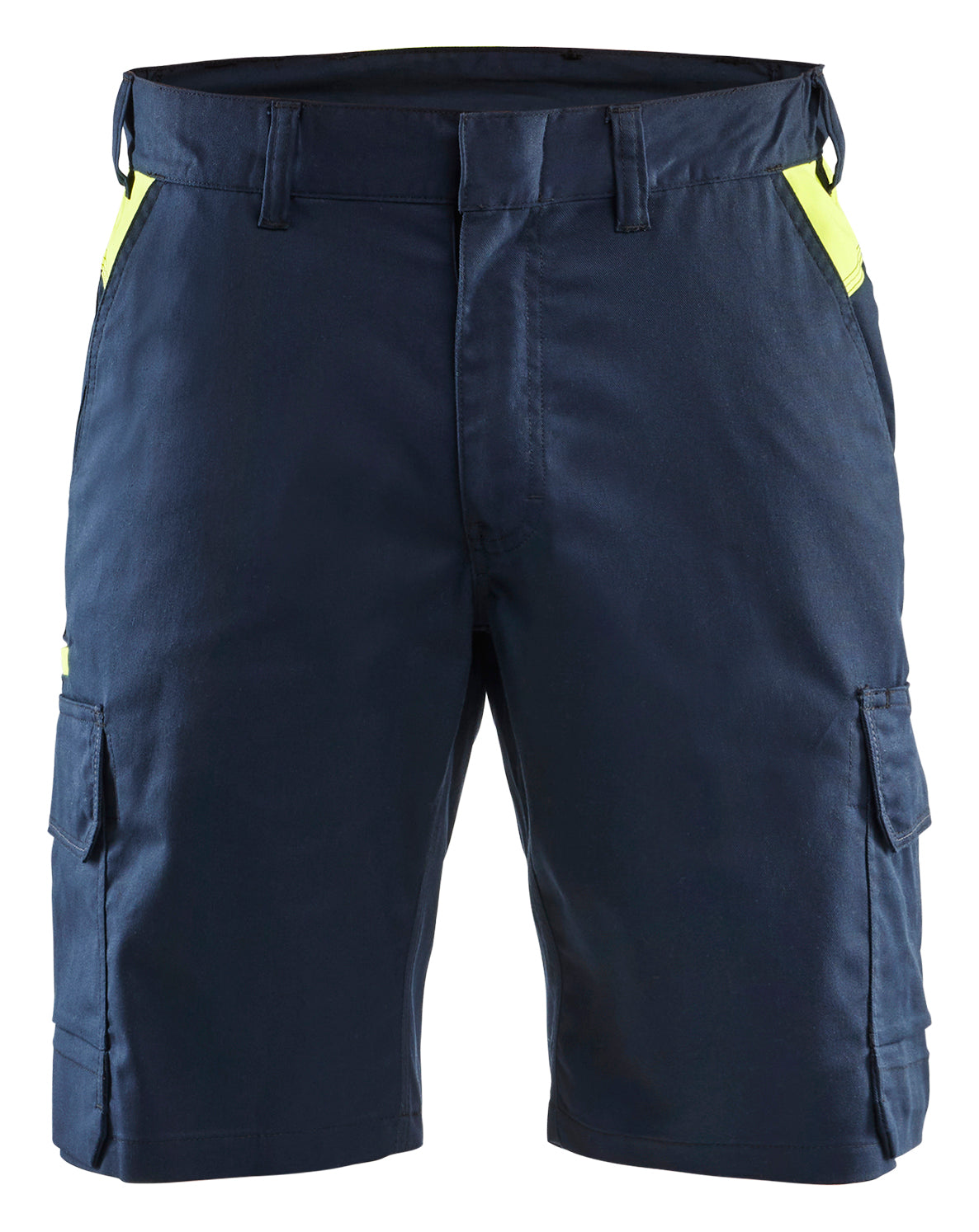 Short Industrie 1446 - Donker marineblauw/High Vis Geel