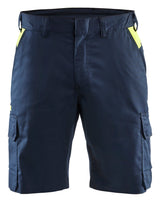 Short Industrie 1446 - Donker marineblauw/High Vis Geel