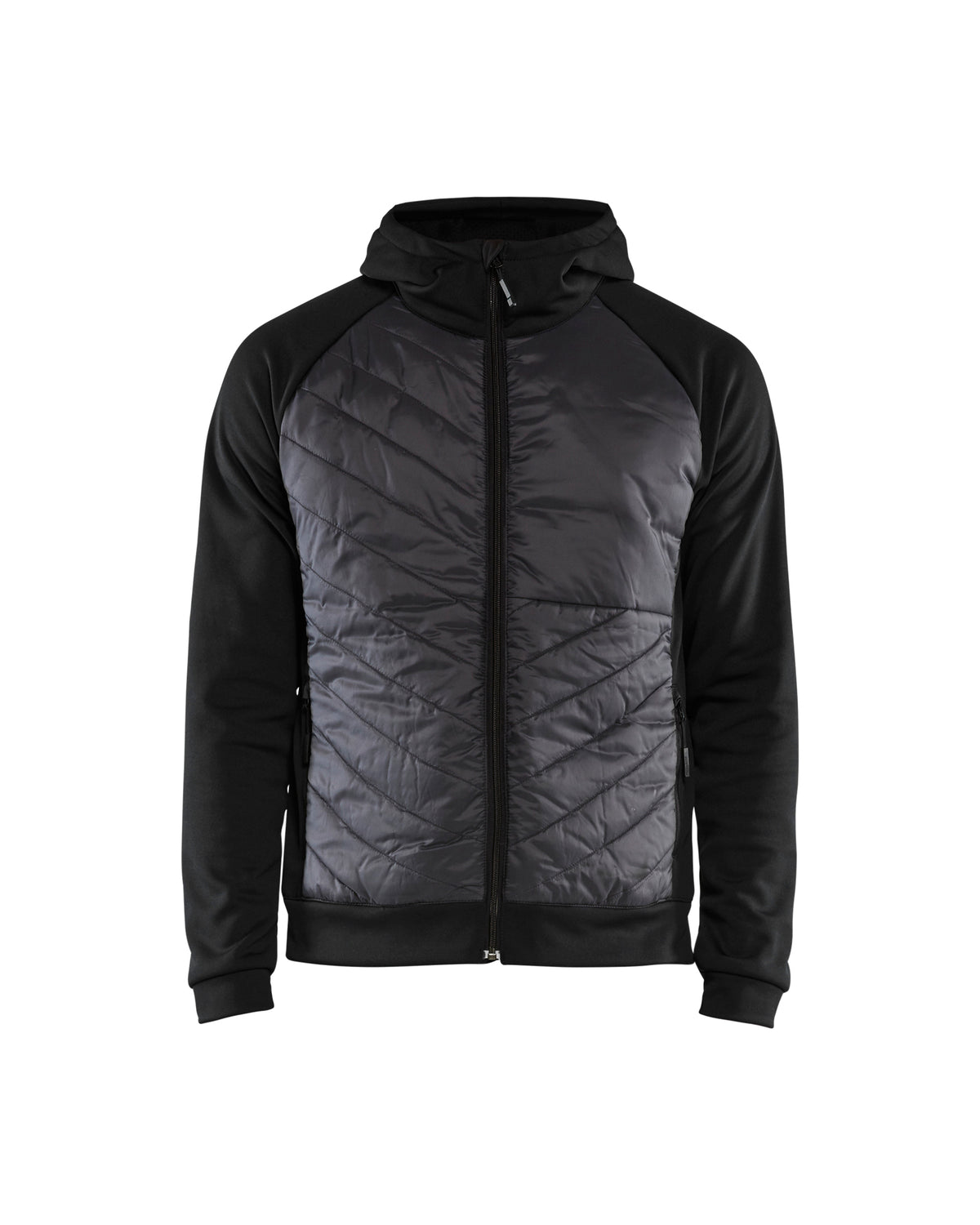 Hooded Hybride Sweatshirt met Rits 3463 - Zwart/Donkergrijs