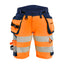 High-Visibility Short Dames 7020 - High Vis Oranje/Marineblauw