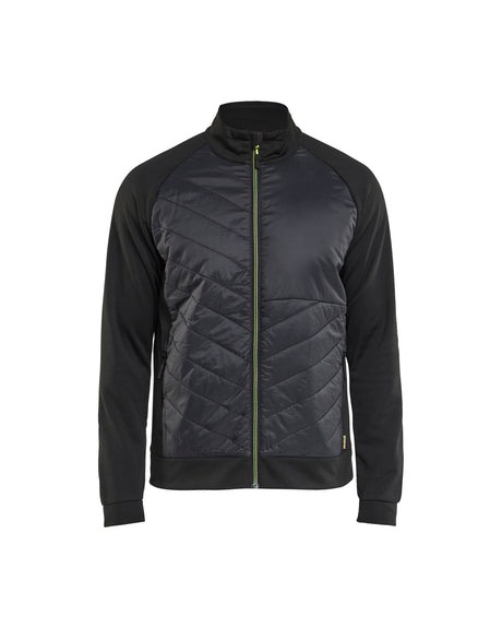 Hybride sweatshirt met rits 3418 - Zwart/High Vis Geel