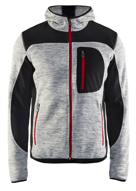 Gebreid Vest 4930 - Grijs mêlee/Zwart