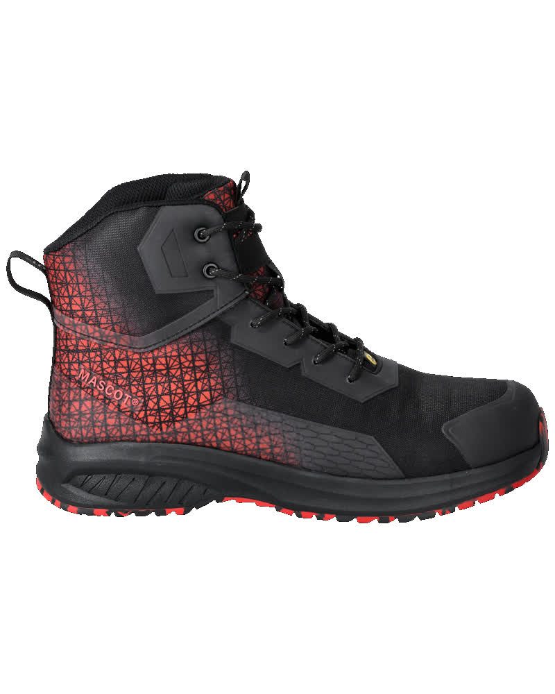 Veiligheidsschoenen hoog F1503 - Zwart/signaalrood (09202)