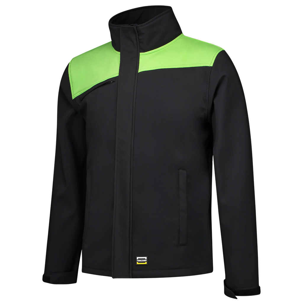 Tricorp Softshell Bicolor Naden 402021 Black Jassen BlackLime / XS,BlackLime / S,BlackLime / M,BlackLime / L,BlackLime / XL,BlackLime / XXL,BlackLime / 3XL,BlackLime / 4XL