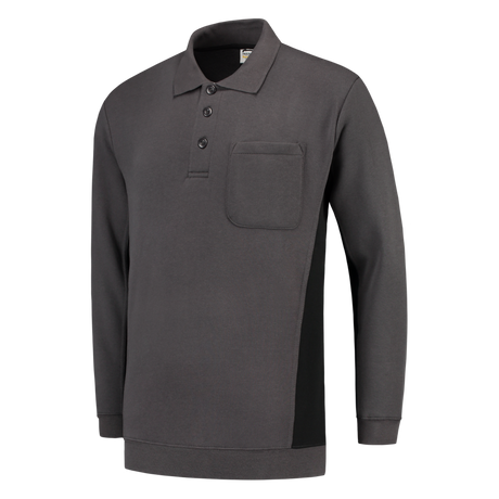 Tricorp Polosweater Bicolor Borstzak 302001 Dark Slate Gray Sweaters DarkgreyBlack / XS,DarkgreyBlack / S,DarkgreyBlack / M,DarkgreyBlack / L,DarkgreyBlack / XL,DarkgreyBlack / XXL,DarkgreyBlack / 3XL