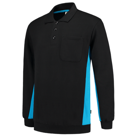Tricorp Polosweater Bicolor Borstzak 302001 Black Sweaters BlackTurquoise / XS,BlackTurquoise / S,BlackTurquoise / M,BlackTurquoise / L,BlackTurquoise / XL,BlackTurquoise / XXL,BlackTurquoise / 3XL