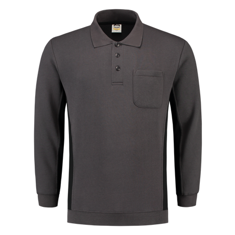 Tricorp Polosweater Bicolor 302001 Dark Slate Gray Sweaters DarkgreyBlack / XS,DarkgreyBlack / S,DarkgreyBlack / M,DarkgreyBlack / L,DarkgreyBlack / XL,DarkgreyBlack / XXL,DarkgreyBlack / 3XL