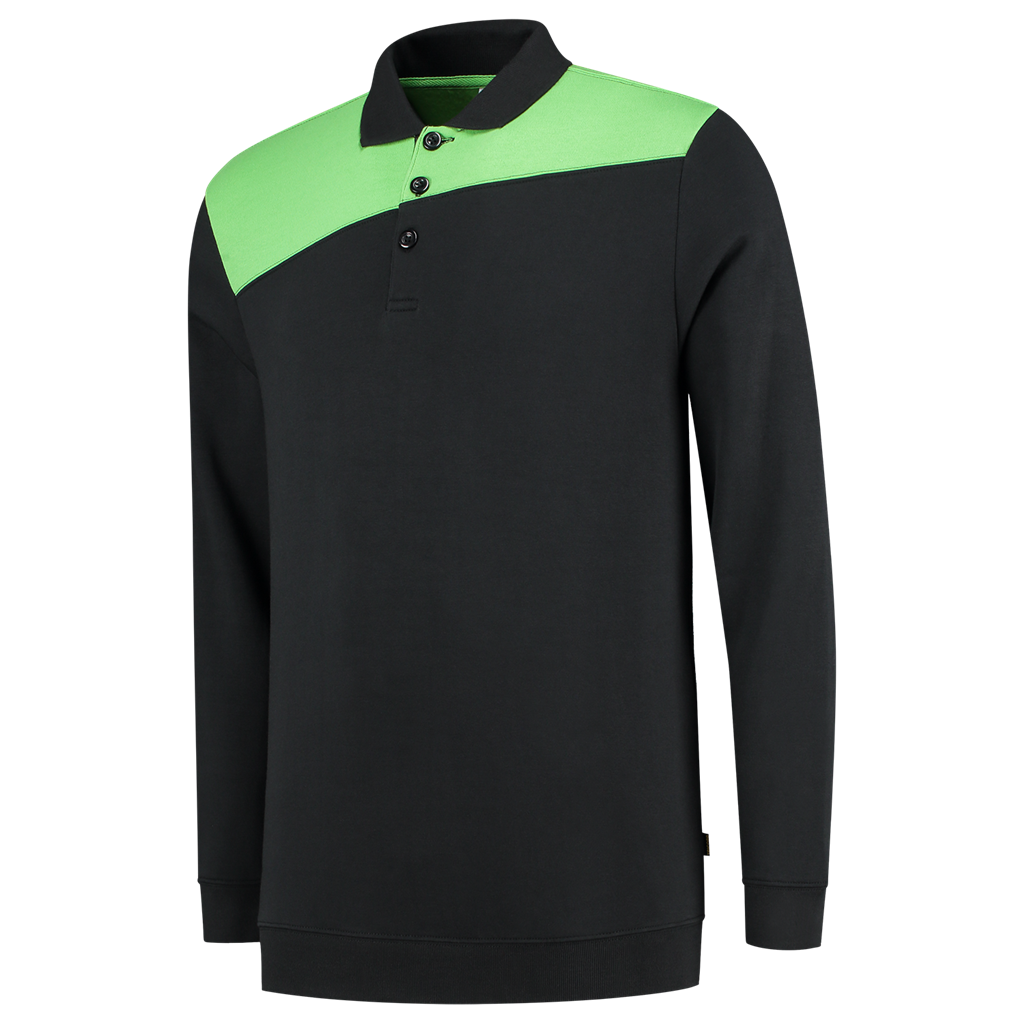 Tricorp Polosweater Bicolor Naden 302004 Black Sweaters BlackLime / XS,BlackLime / S,BlackLime / M,BlackLime / L,BlackLime / XL,BlackLime / XXL,BlackLime / 3XL,BlackLime / 4XL