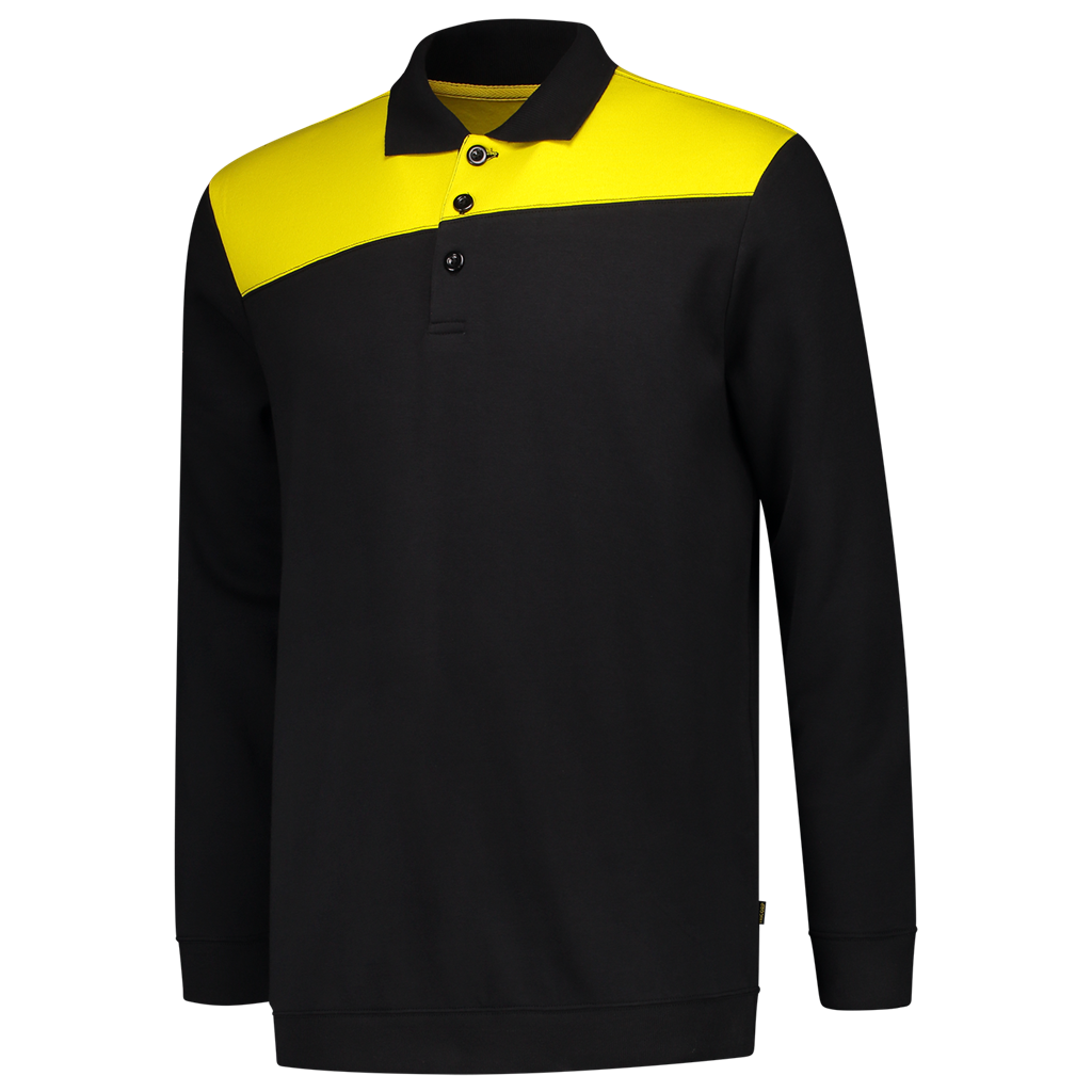 Tricorp Polosweater Bicolor Naden 302004 Black Sweaters BlackYellow / XS,BlackYellow / S,BlackYellow / M,BlackYellow / L,BlackYellow / XL,BlackYellow / XXL,BlackYellow / 3XL,BlackYellow / 4XL
