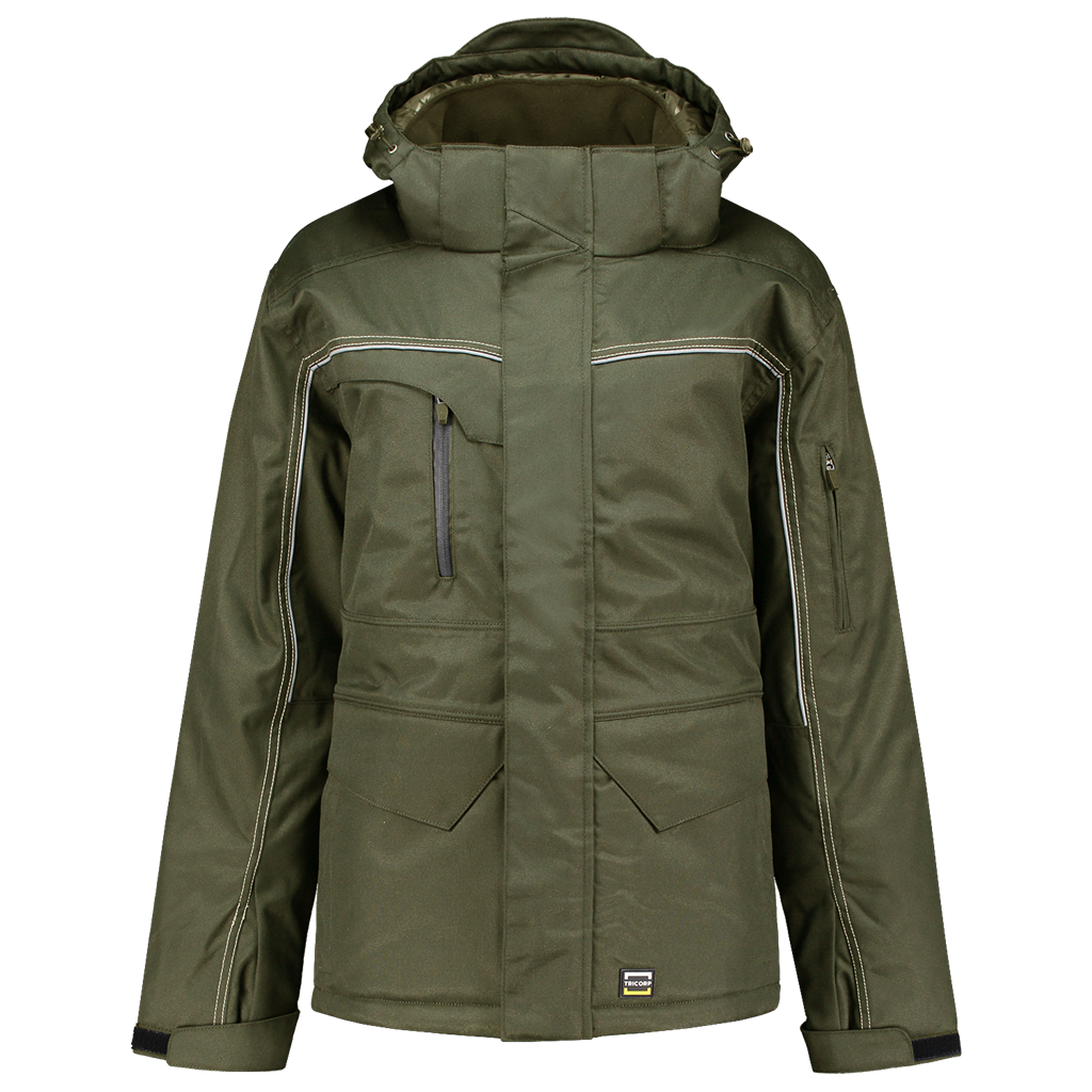 Tricorp Midi Parka Canvas 402007 Dark Olive Green Jassen Army / XS,Army / S,Army / M,Army / L,Army / XL,Army / XXL,Army / 3XL