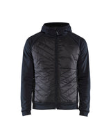 Hooded Hybride Sweatshirt met Rits 3463 - Donker marineblauw/Zwart