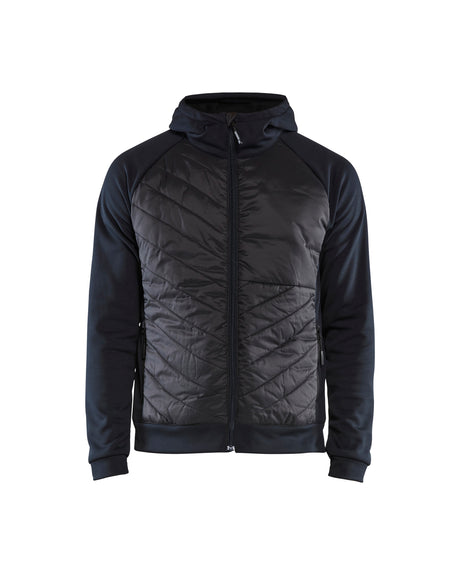 Hooded Hybride Sweatshirt met Rits 3463 - Donker marineblauw/Zwart
