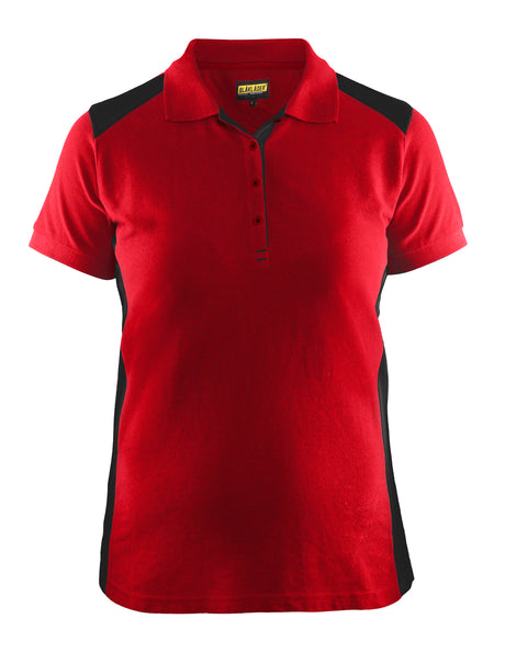 Poloshirt Dames 3390 - rood/zwart