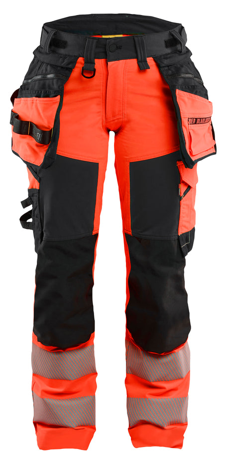 Werkbroek High-Visibility Dames 7022 - High Vis Rood/Zwart