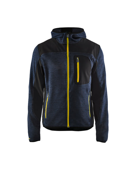 Gebreid Vest 4930 - Donkerblauw/Geel