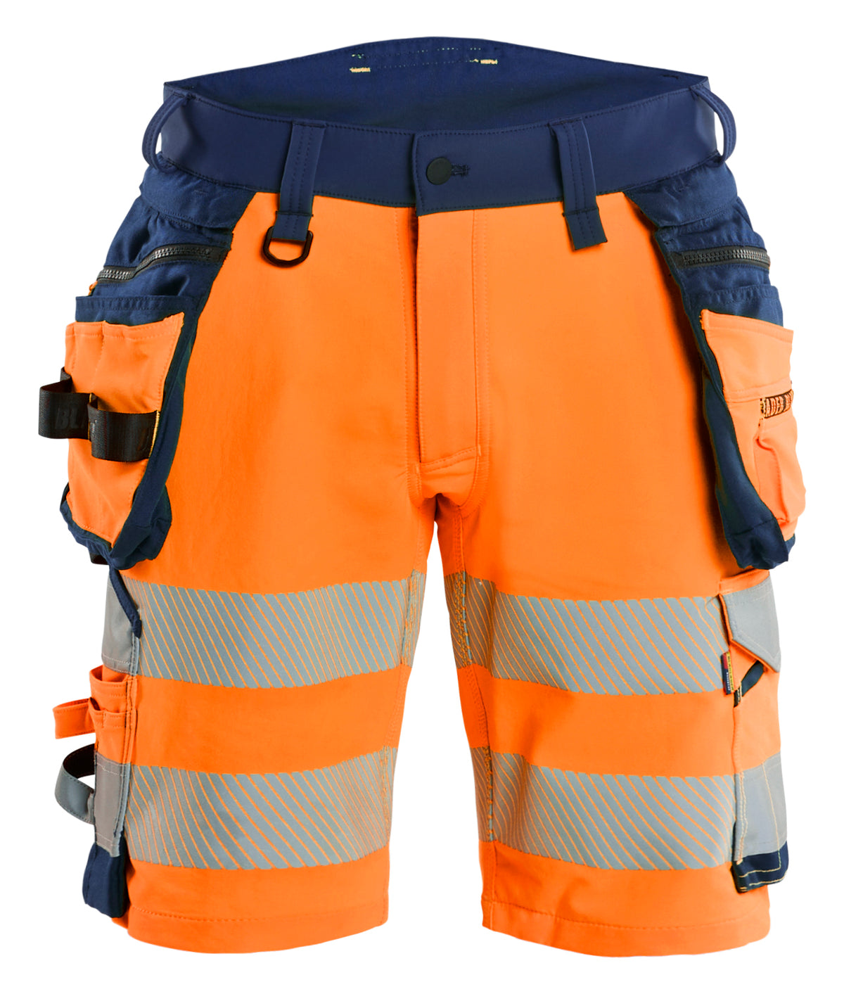 High-Visibility Short 1120 - High Vis Oranje/Marineblauw