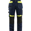 Werkbroek met gereedschapszakken 1555 - Donker marineblauw/High Vis Geel